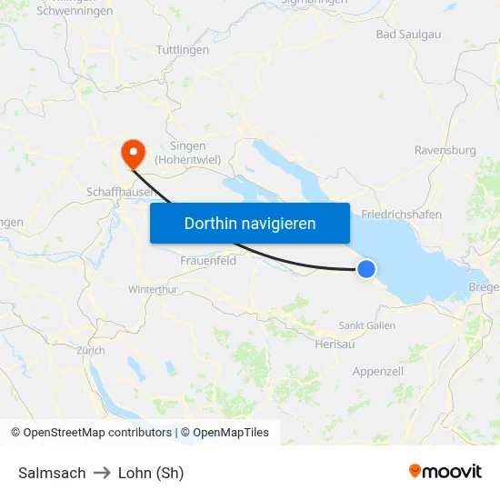 Salmsach to Lohn (Sh) map