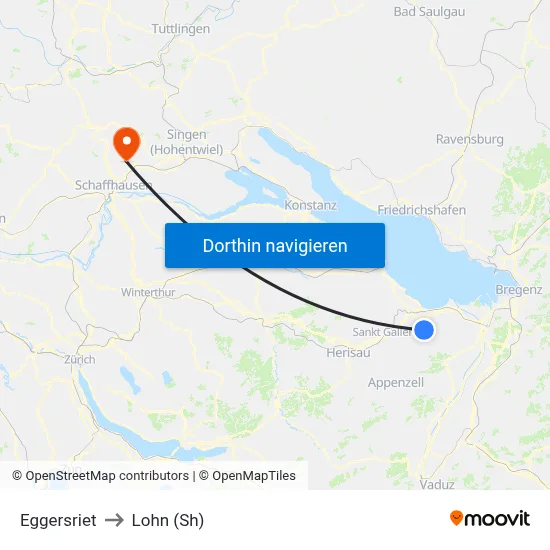 Eggersriet to Lohn (Sh) map
