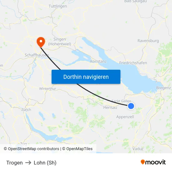 Trogen to Lohn (Sh) map