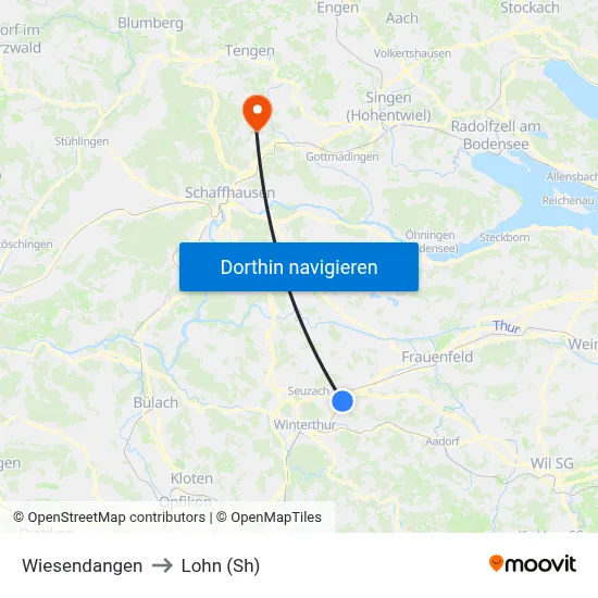 Wiesendangen to Lohn (Sh) map
