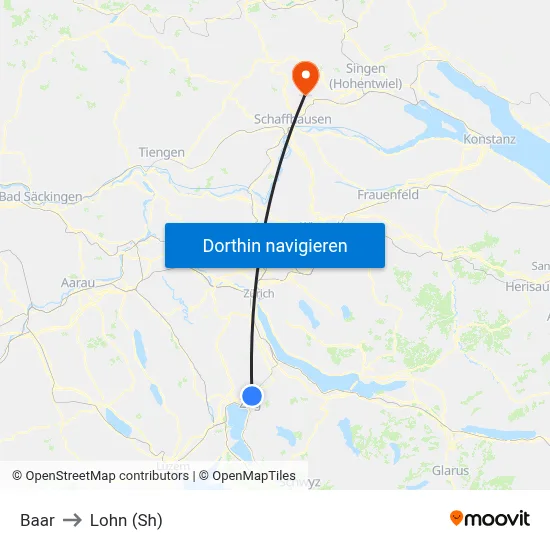 Baar to Lohn (Sh) map