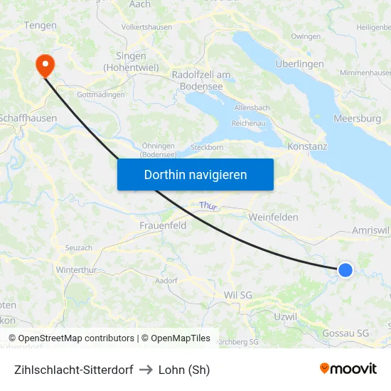 Zihlschlacht-Sitterdorf to Lohn (Sh) map