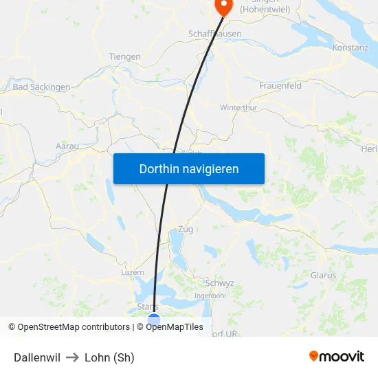 Dallenwil to Lohn (Sh) map