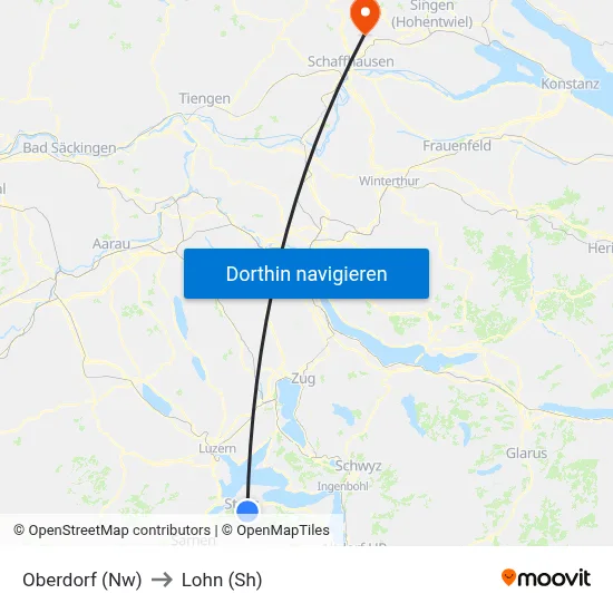 Oberdorf (Nw) to Lohn (Sh) map