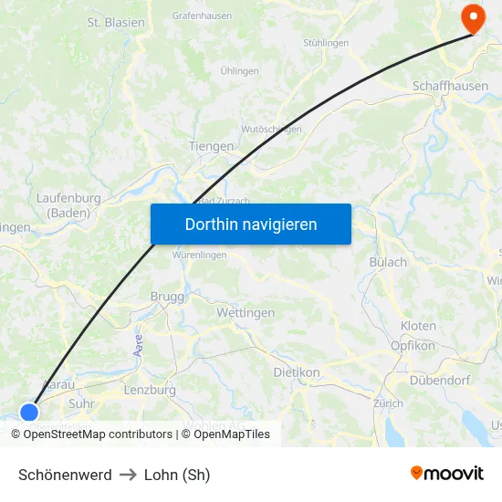 Schönenwerd to Lohn (Sh) map