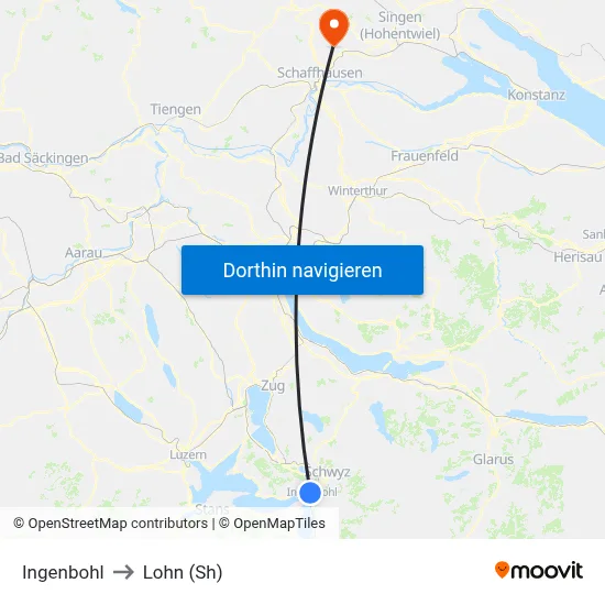 Ingenbohl to Lohn (Sh) map