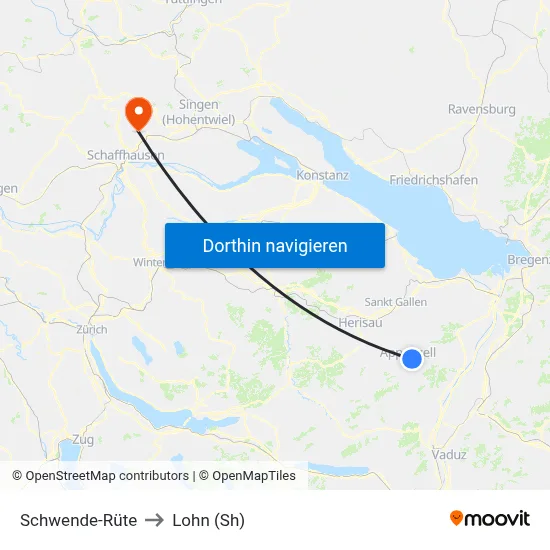 Schwende-Rüte to Lohn (Sh) map