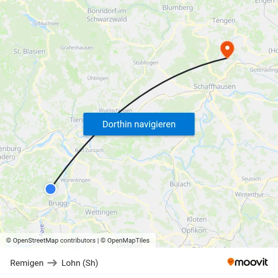 Remigen to Lohn (Sh) map