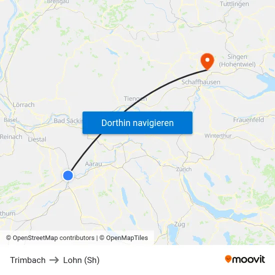 Trimbach to Lohn (Sh) map