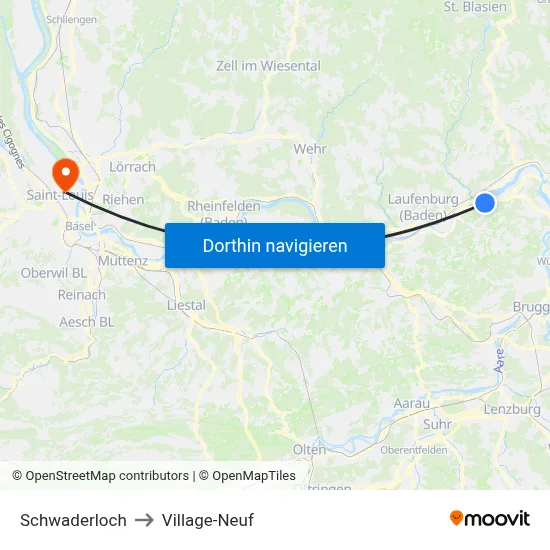 Schwaderloch to Village-Neuf map