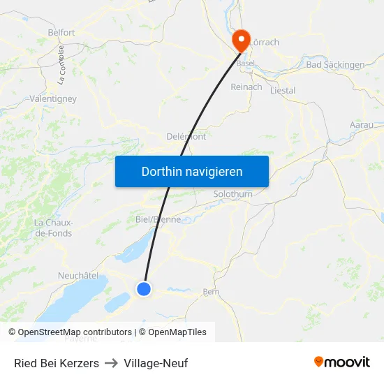 Ried Bei Kerzers to Village-Neuf map