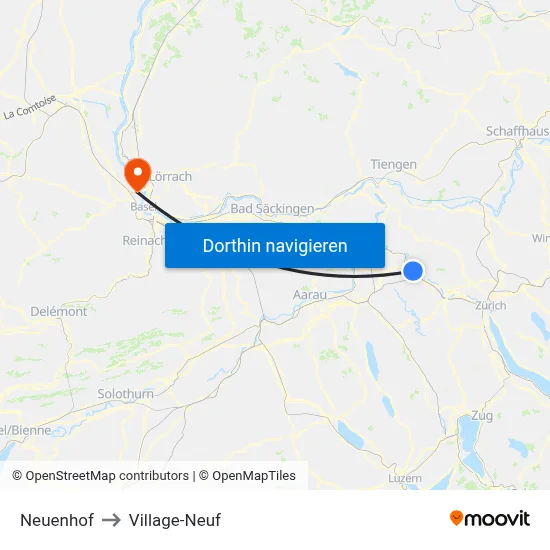 Neuenhof to Village-Neuf map