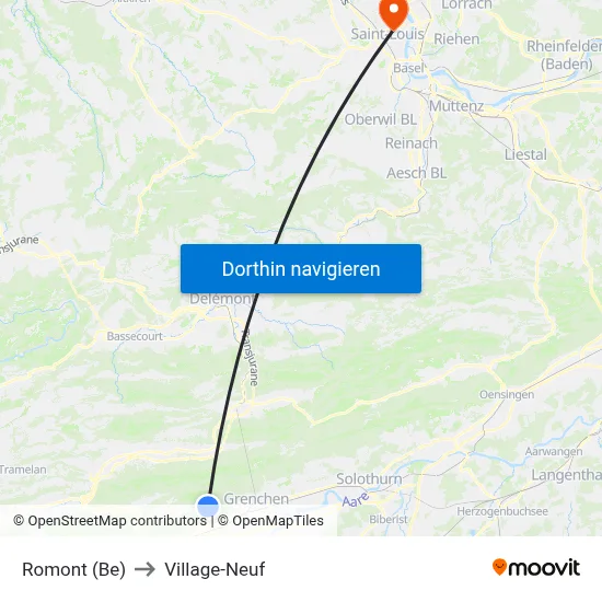 Romont (Be) to Village-Neuf map