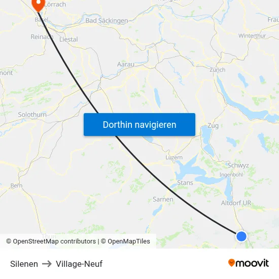 Silenen to Village-Neuf map