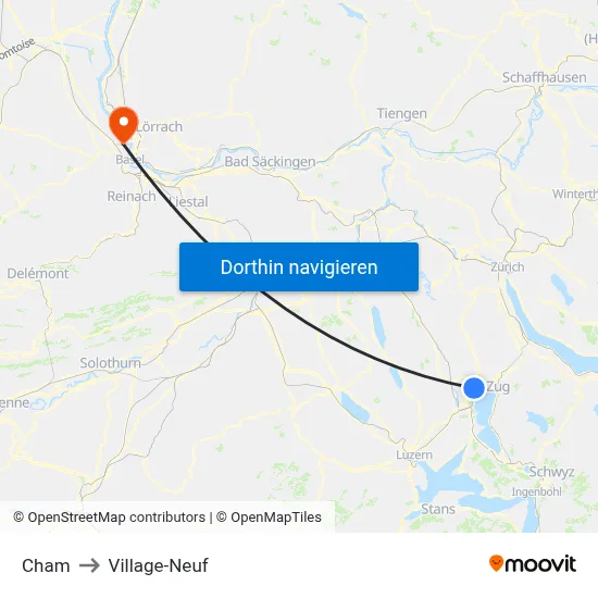 Cham to Village-Neuf map