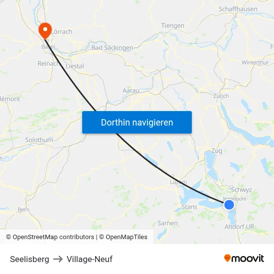 Seelisberg to Village-Neuf map
