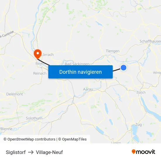 Siglistorf to Village-Neuf map