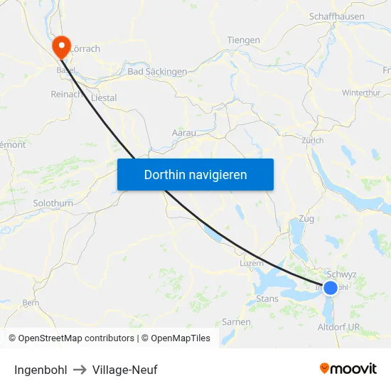 Ingenbohl to Village-Neuf map
