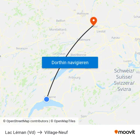Lac Léman (Vd) to Village-Neuf map