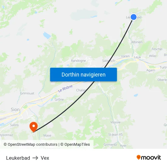 Leukerbad to Vex map
