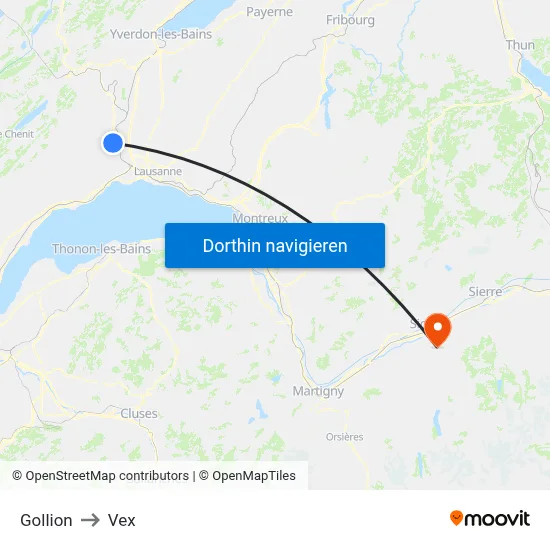 Gollion to Vex map