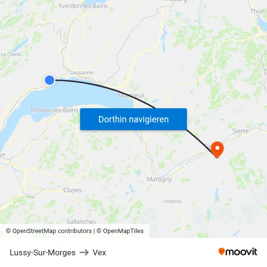 Lussy-Sur-Morges to Vex map