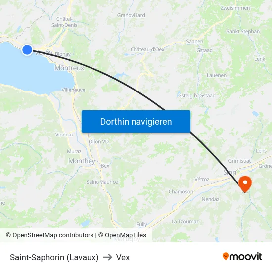 Saint-Saphorin (Lavaux) to Vex map