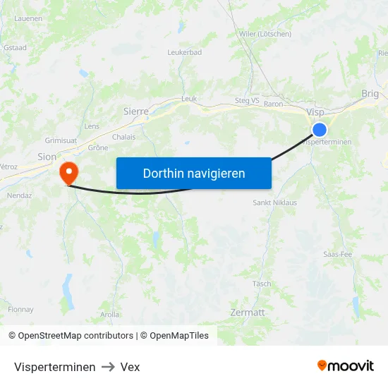 Visperterminen to Vex map