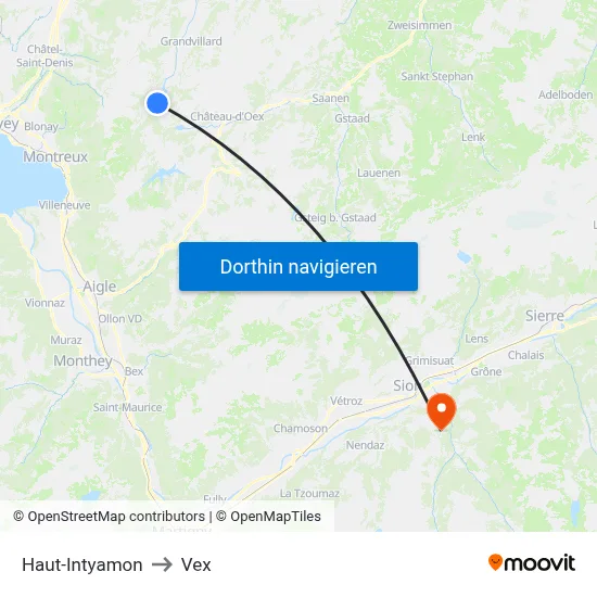 Haut-Intyamon to Vex map