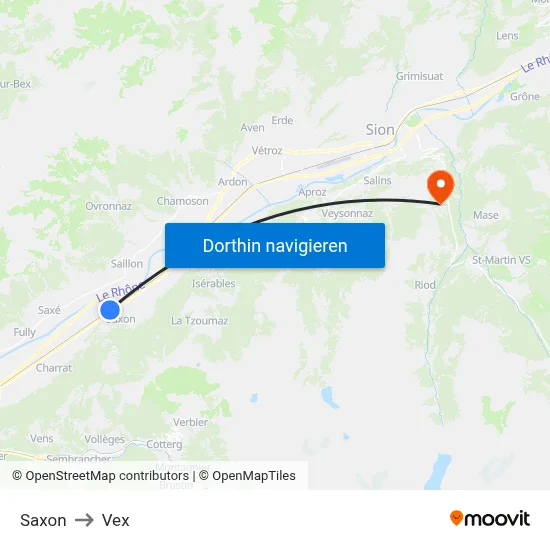 Saxon to Vex map