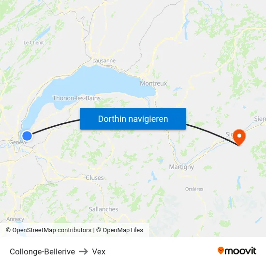 Collonge-Bellerive to Vex map