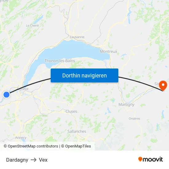 Dardagny to Vex map