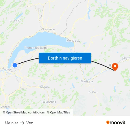 Meinier to Vex map