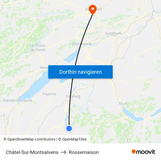 Châtel-Sur-Montsalvens to Rossemaison map