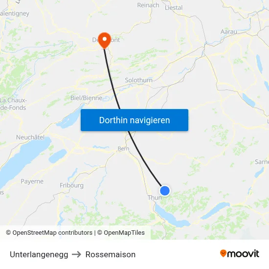 Unterlangenegg to Rossemaison map