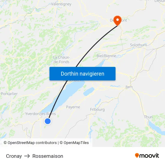 Cronay to Rossemaison map