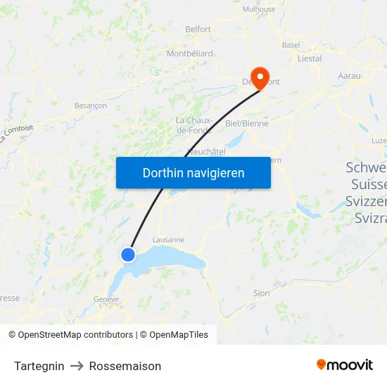 Tartegnin to Rossemaison map