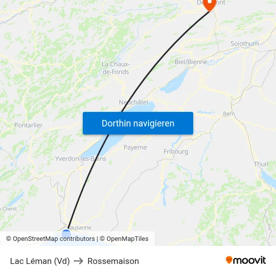 Lac Léman (Vd) to Rossemaison map
