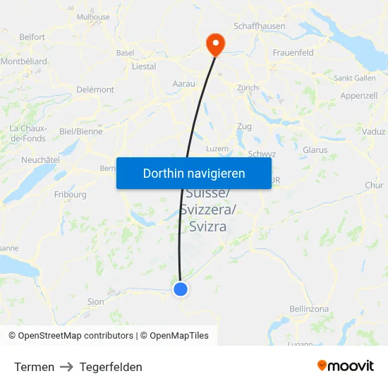 Termen to Tegerfelden map