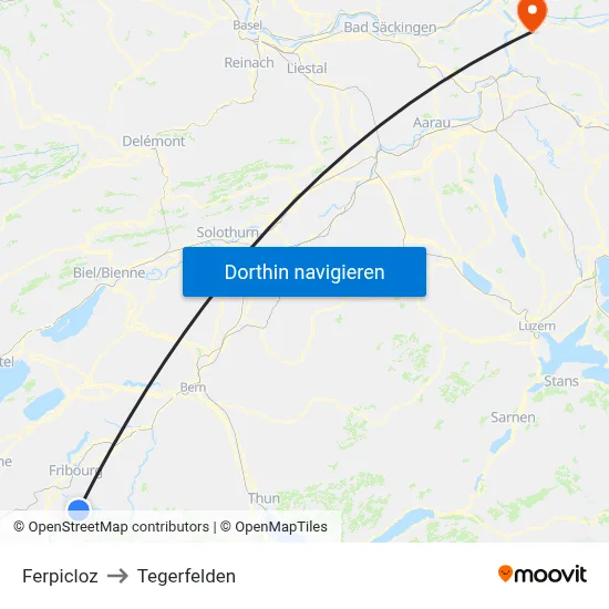 Ferpicloz to Tegerfelden map