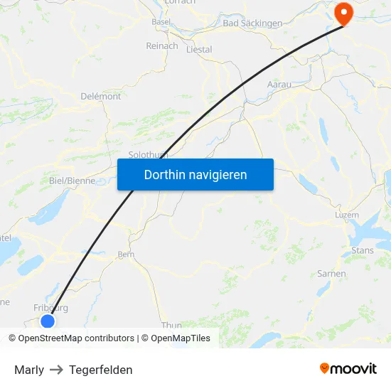 Marly to Tegerfelden map