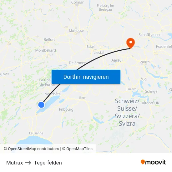 Mutrux to Tegerfelden map