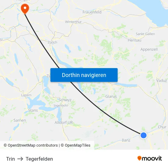 Trin to Tegerfelden map