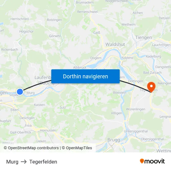 Murg to Tegerfelden map