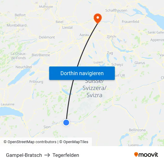 Gampel-Bratsch to Tegerfelden map