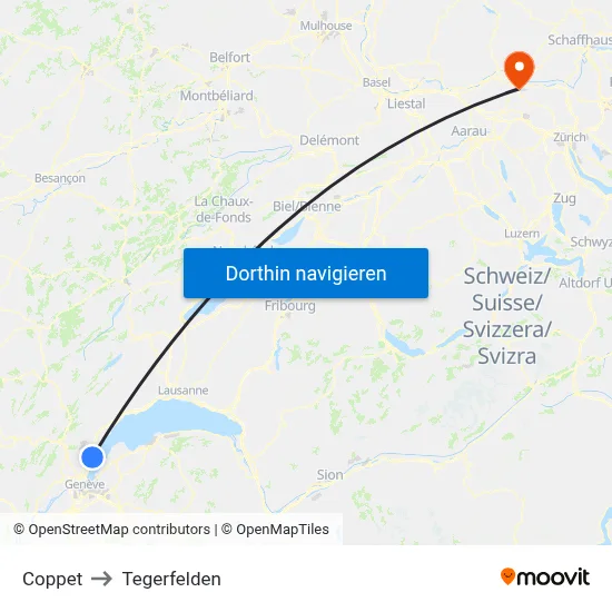 Coppet to Tegerfelden map