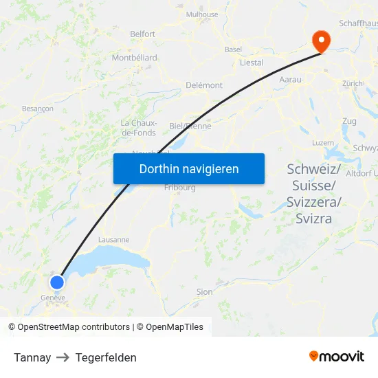 Tannay to Tegerfelden map