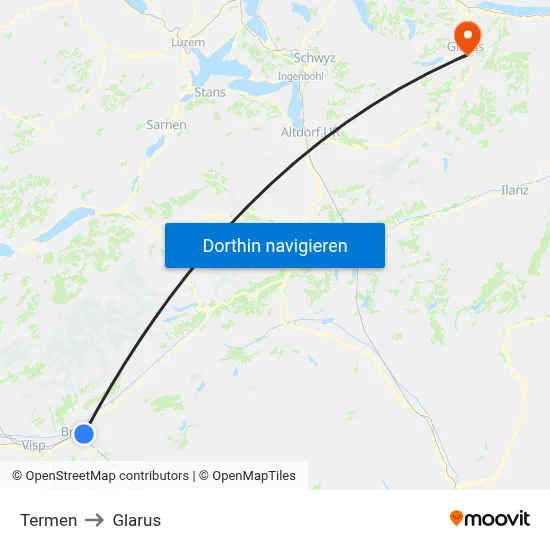 Termen to Glarus map
