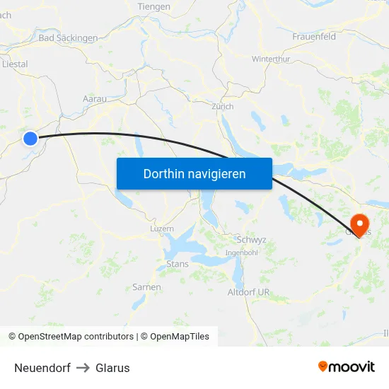 Neuendorf to Glarus map