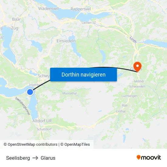 Seelisberg to Glarus map
